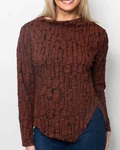 SNO SKINS - Blister Knit Asymmetrical Hem Top - Rack Hunt