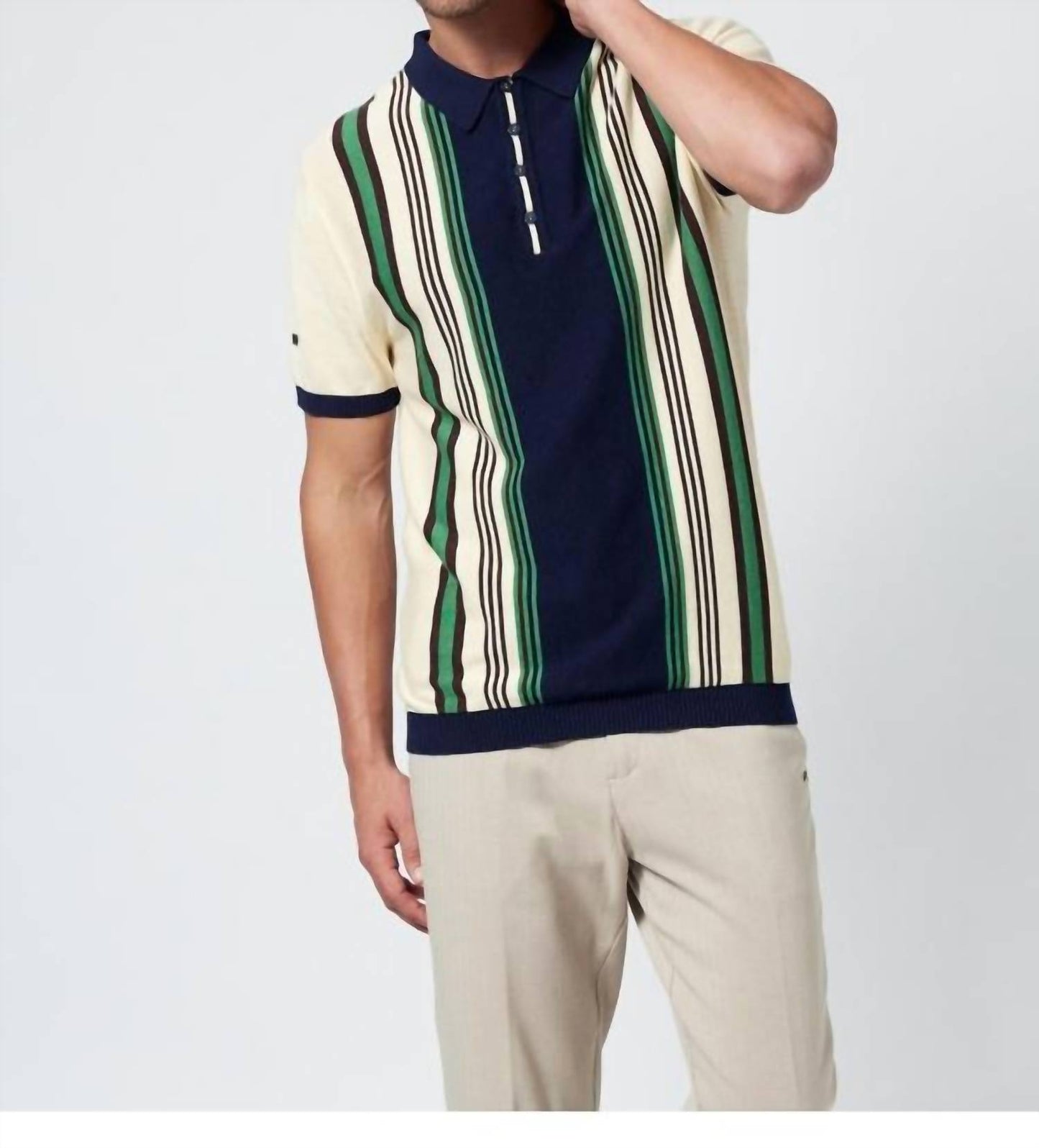 No Time For Dreaming Striped Knit Polo - Plus