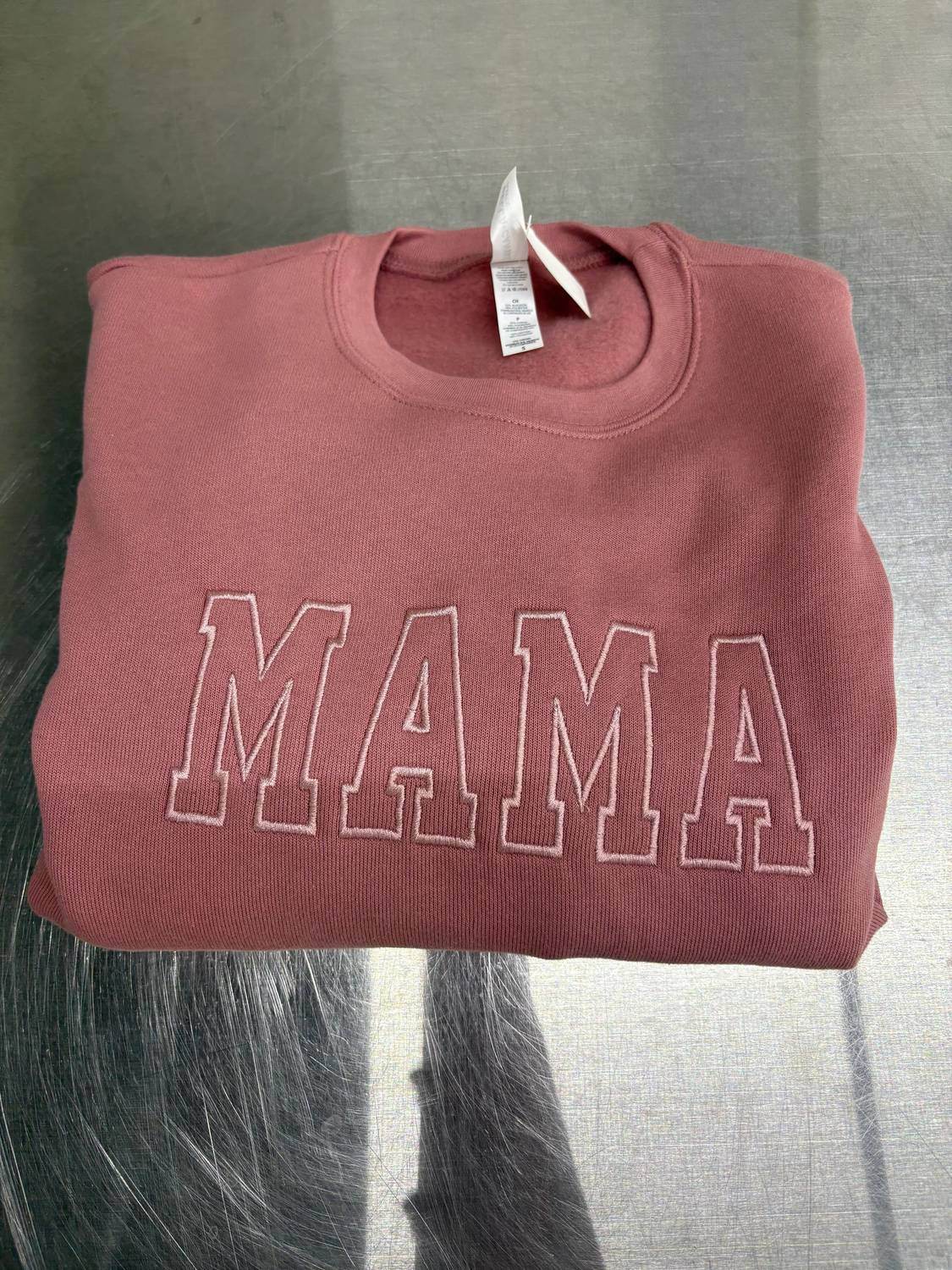 Honey Soul - Women's Neutral Embroidered Mama Sweatshirt - Rack Hunt -