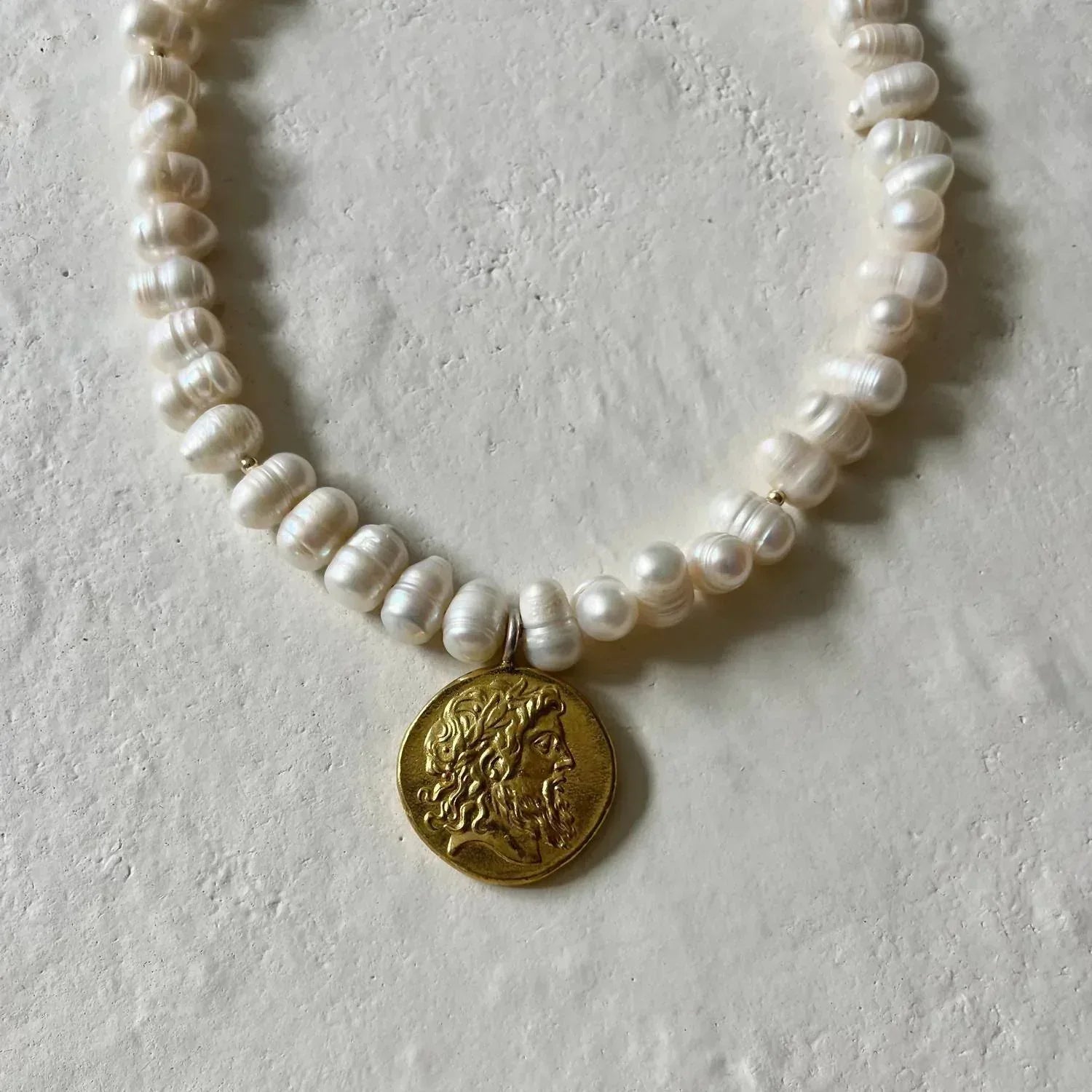 House of Olia - Freshwater Pearl And Vintage Coin Necklace - Rack Hunt