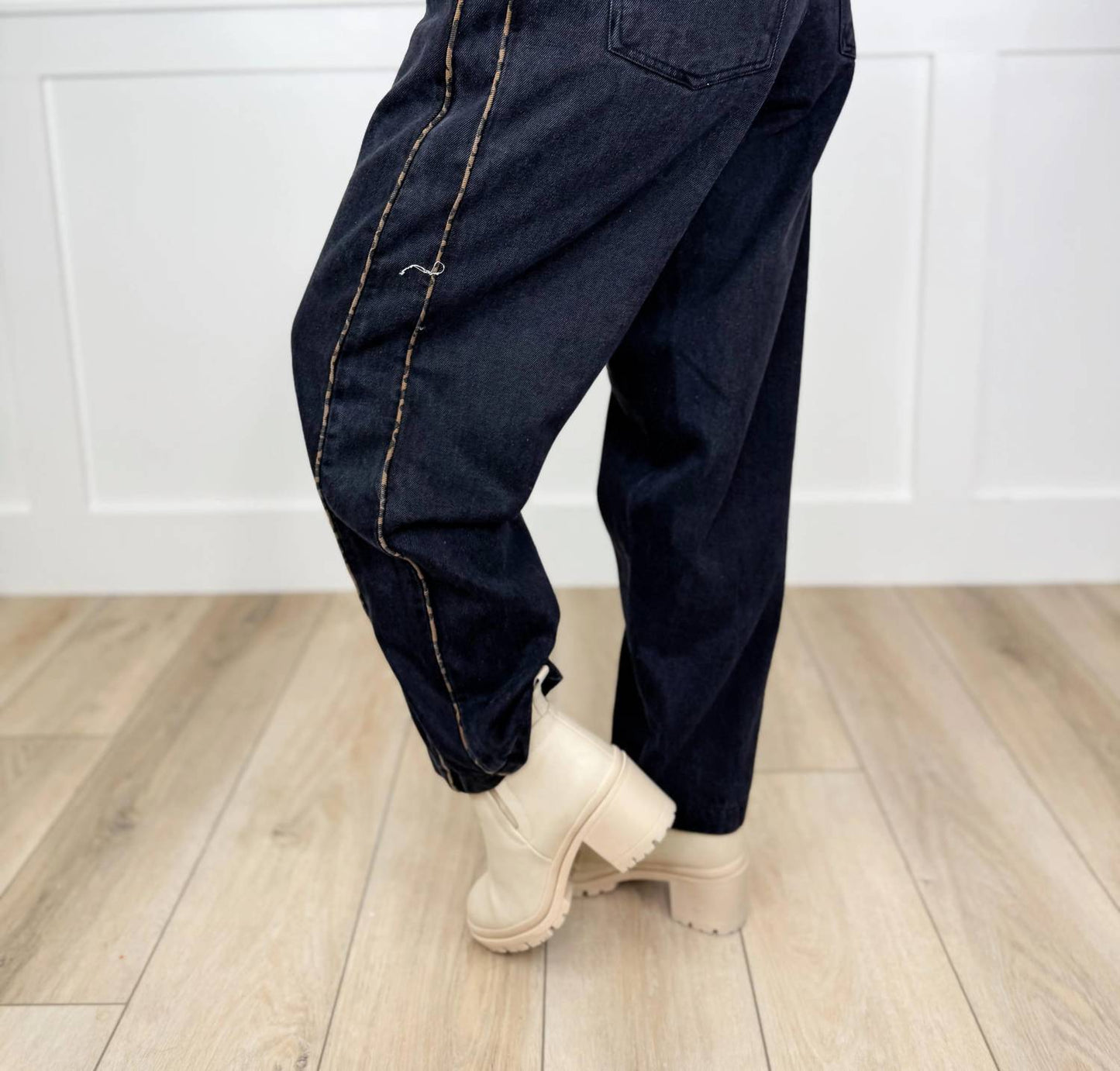 Wild Whispers High-rise Cotton Blend Barrel Jeans