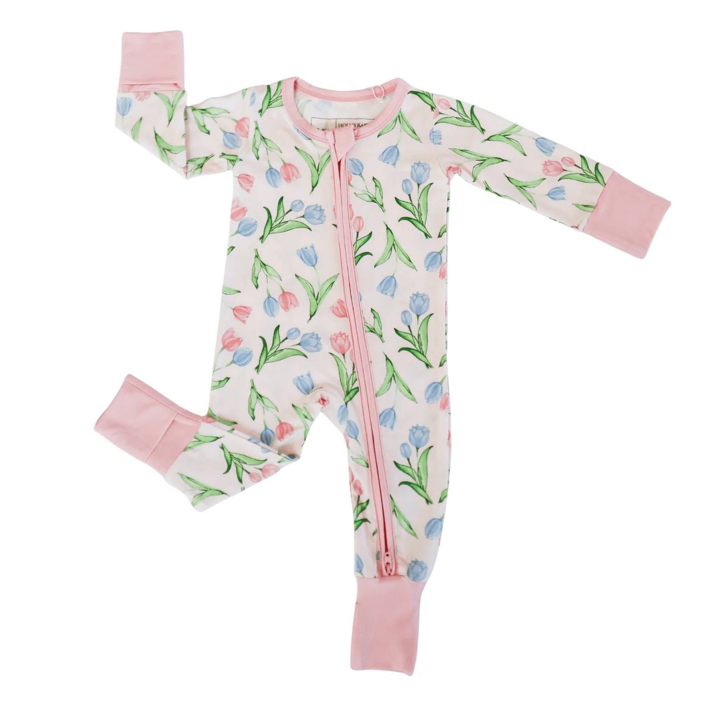 Kids Tulips Bamboo Zipper Romper