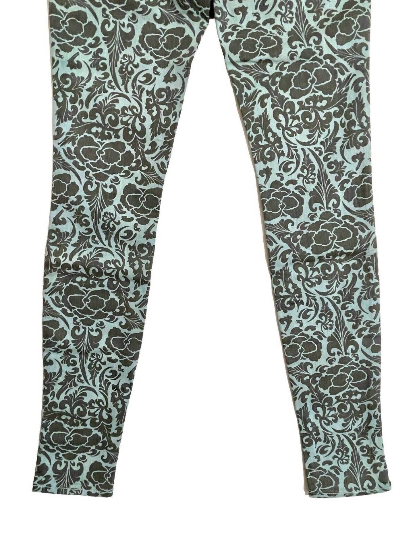 MM Denim - Women's Mid Rise Slim Floral Print Skinny Jeans - Rack Hunt -
