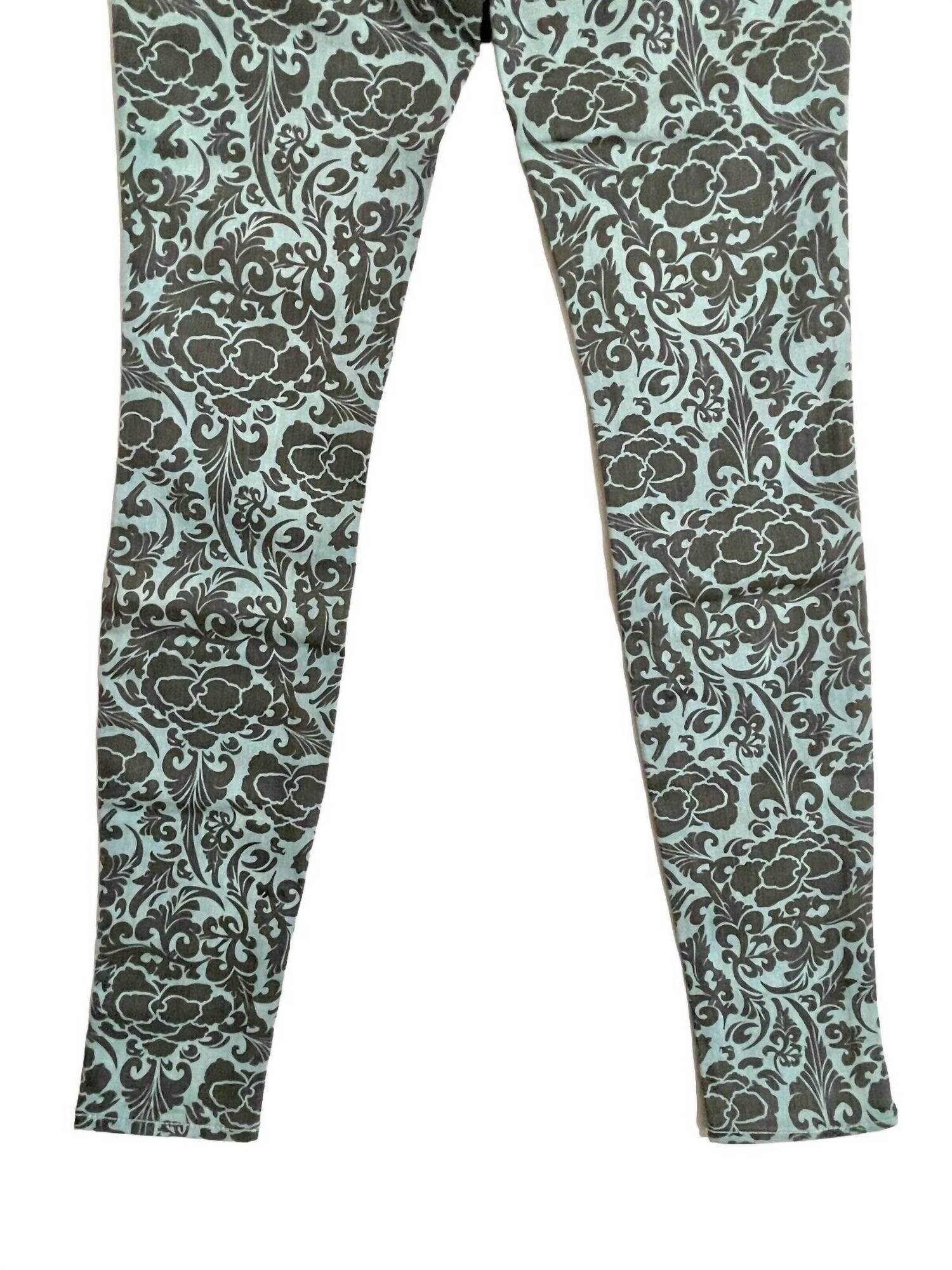 MM Denim - Women's Mid Rise Slim Floral Print Skinny Jeans - Rack Hunt -