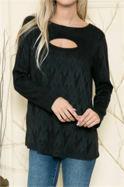 Women's Chevron Pattern Long Sleeves Top