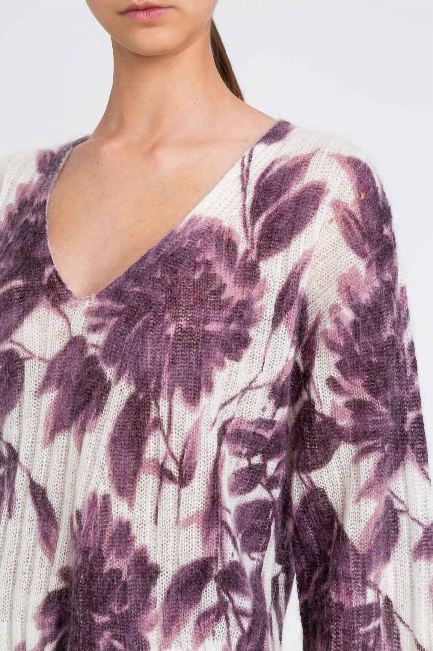Mohair Blend Jumper With Floral