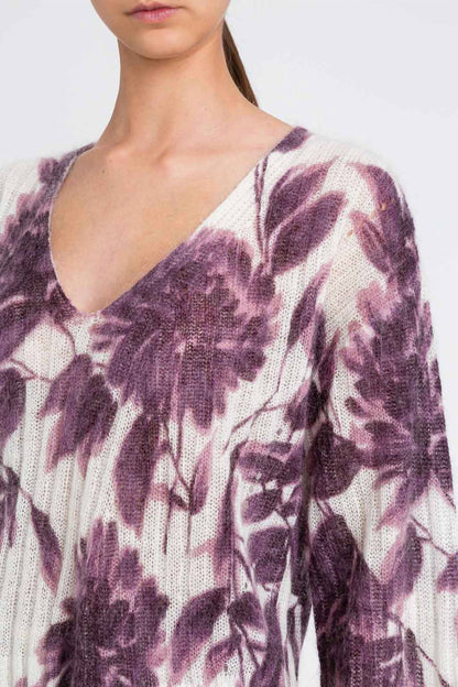 Mohair Blend Jumper With Floral