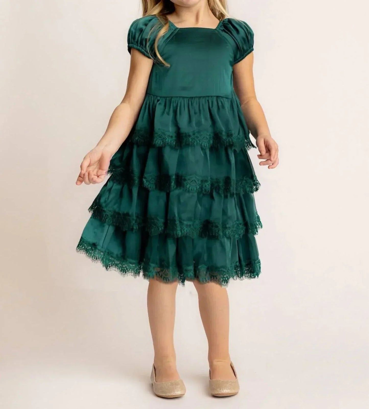 Isobella & Chloe - Girl's Cap Sleeve Lace Tiered Dress - Rack Hunt