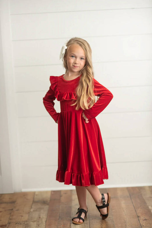 Girls Velvet Dress