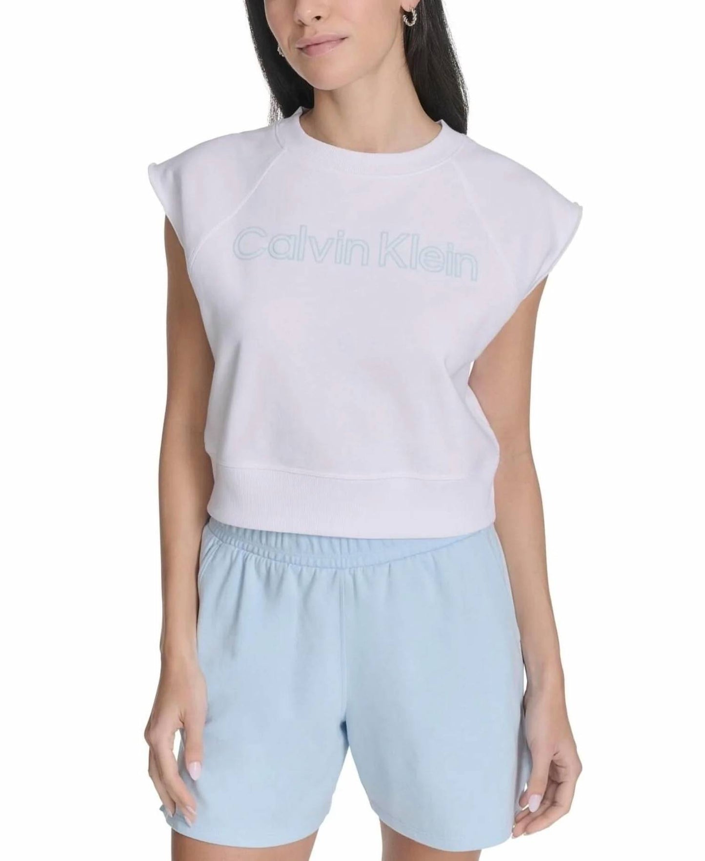 Sleeveless Puff-logo Cropped Top