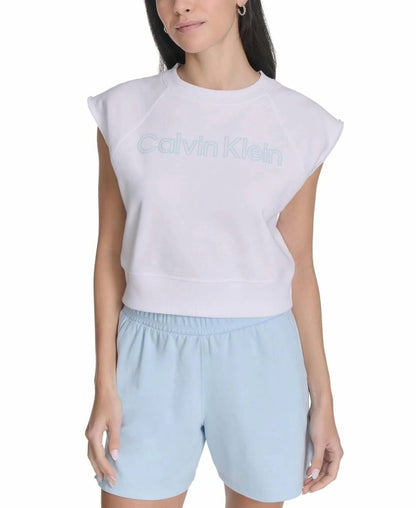 Sleeveless Puff-logo Cropped Top