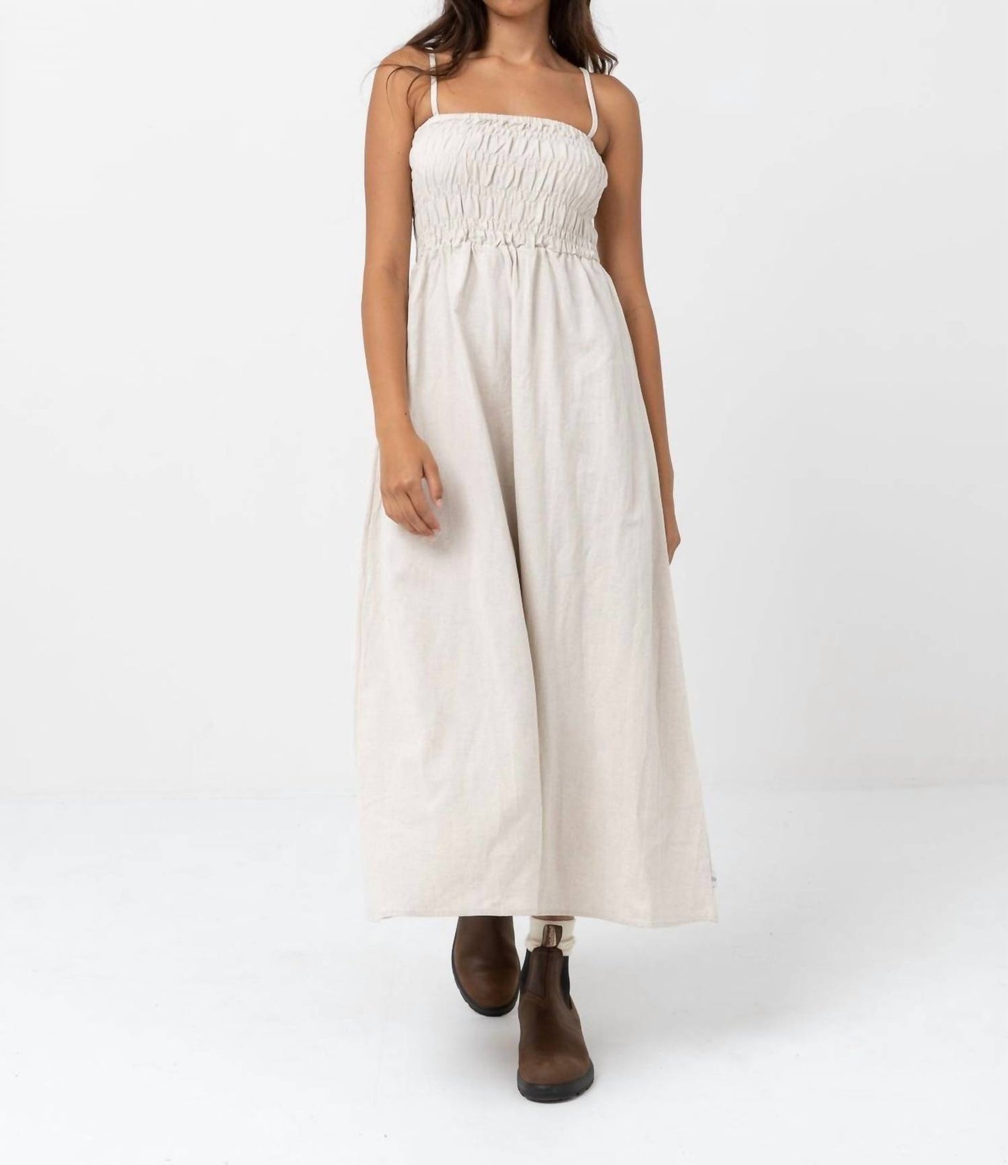 Women's Classic Shirred Midi Dress