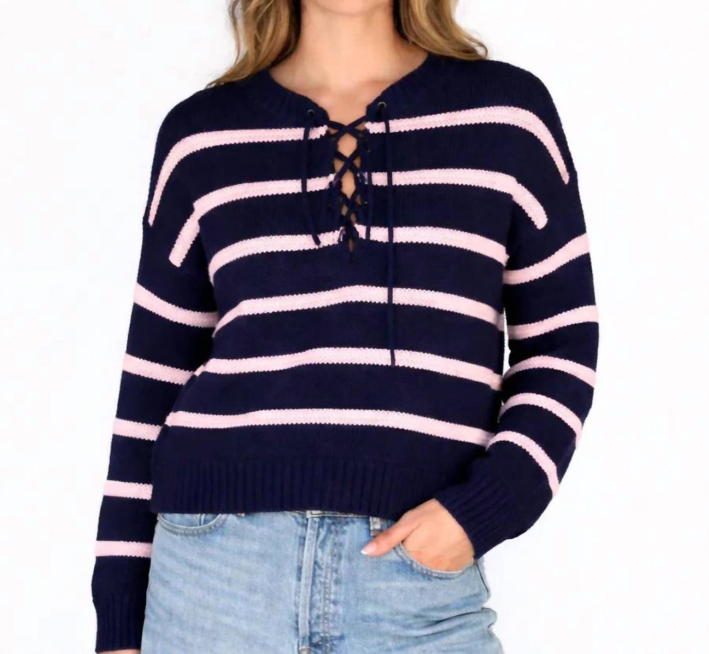 Camden Lace Up Crew Top