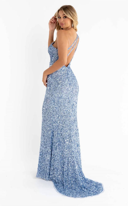 Asymmetrical Sequin Double Strap Dress