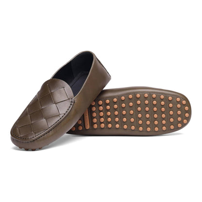 Men's Douglas Maxi Intrecciato Leather Driver Loafers