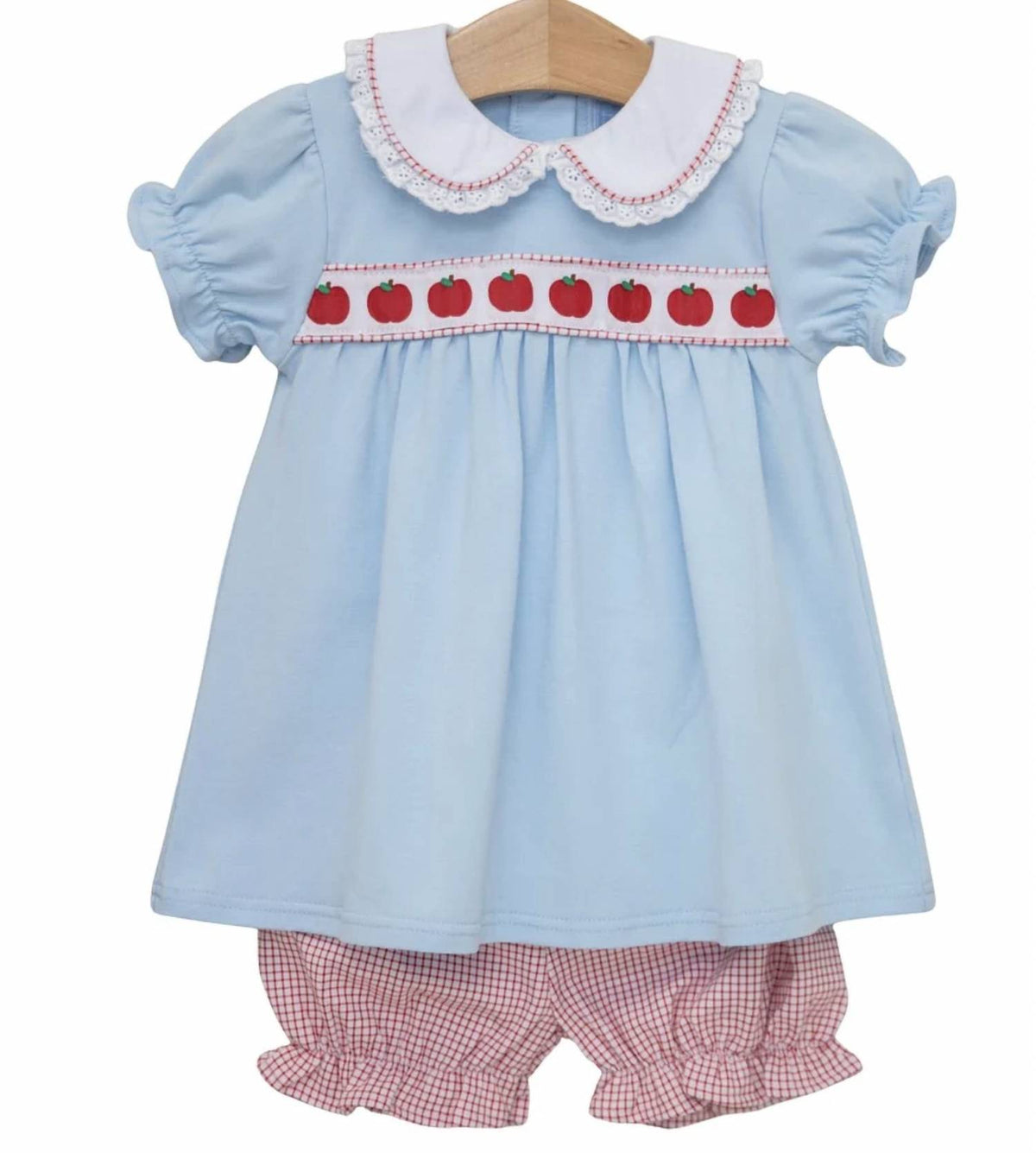 Girls Apple Ribbon Bloomer Set