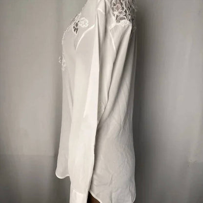 Women’s Lace-appliqué Button-up Top