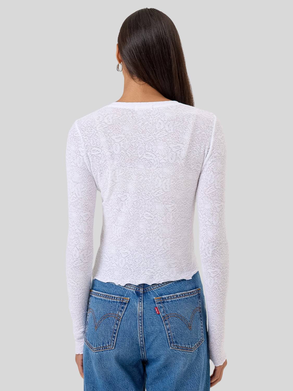 Cotton Jacquard Long Sleeve Cardigan