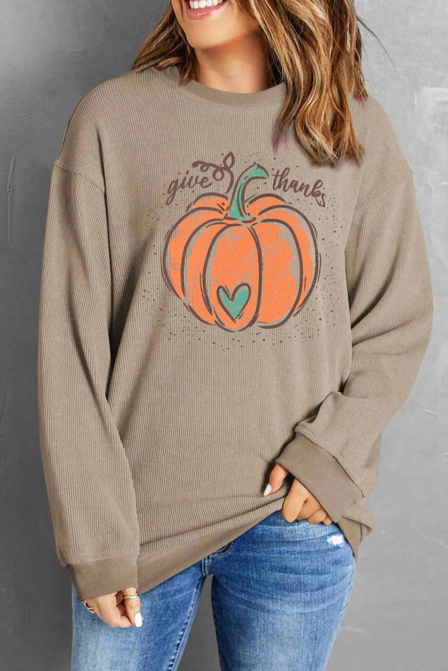 Give Thanks Corded Crewneck Sweatshirt