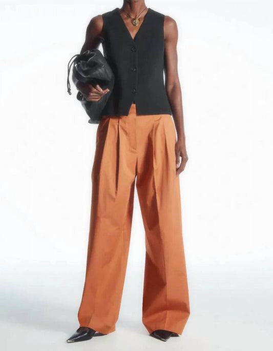 Wide-leg Tailored Twill Trousers