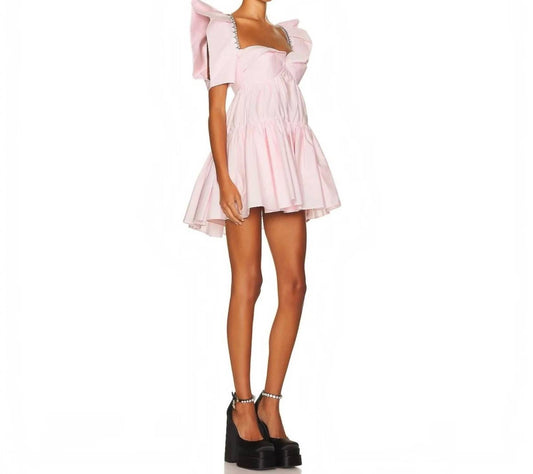 Women's Crystal Trim Poplin Mini Dress