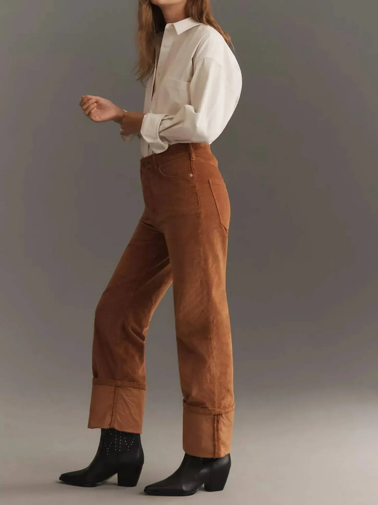 Pilcro - Scotty Cuffed High Rise Straight Corduroy Pant - Rack Hunt