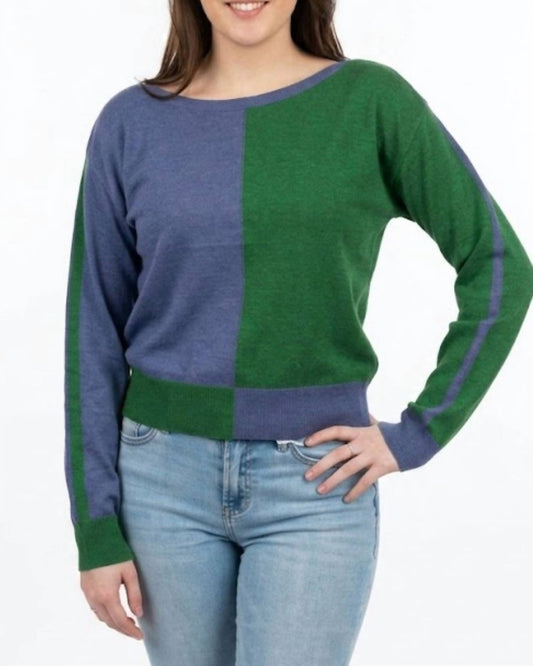 Bi-color Boatneck Sweater