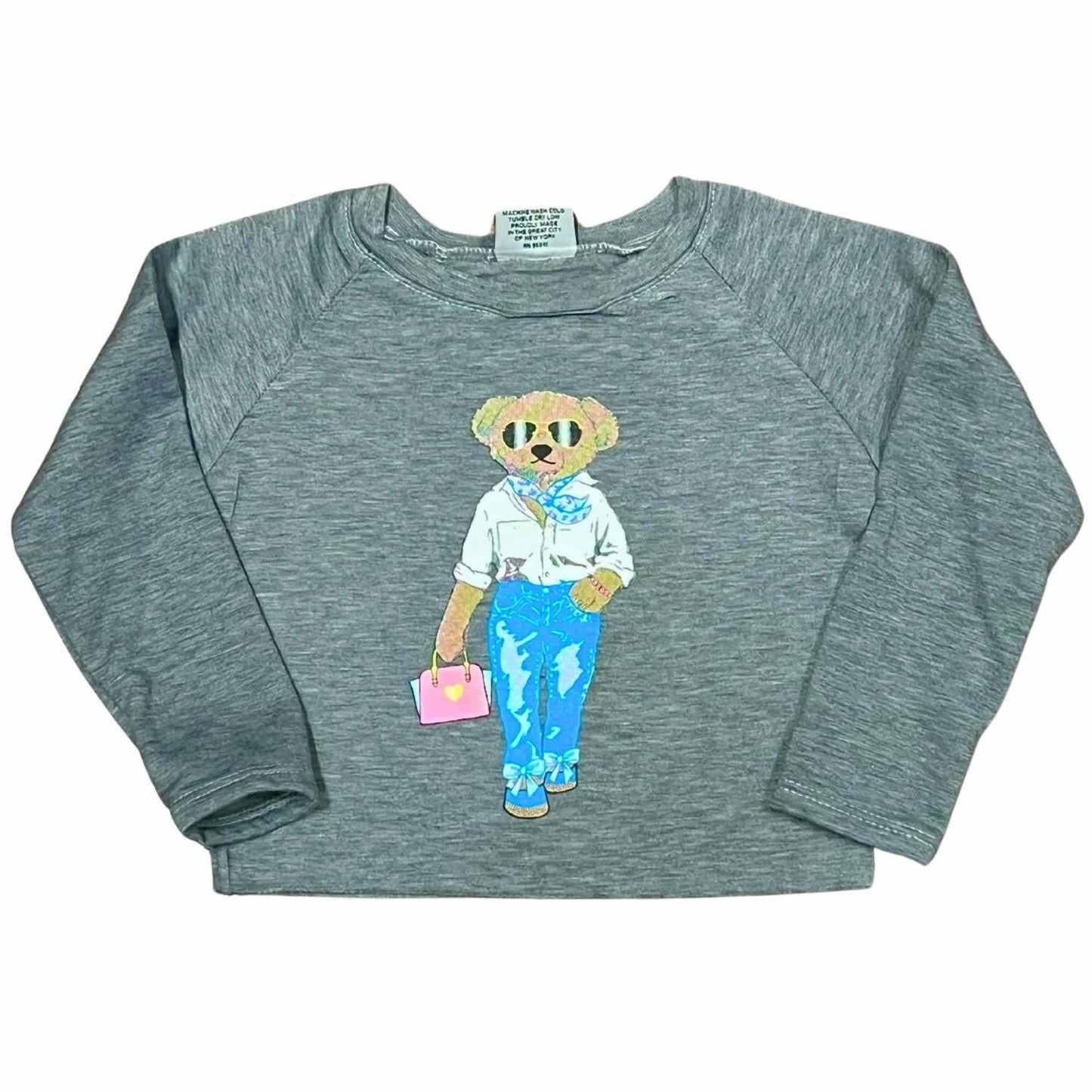 Girl's Fashion Bear Sweatshirt