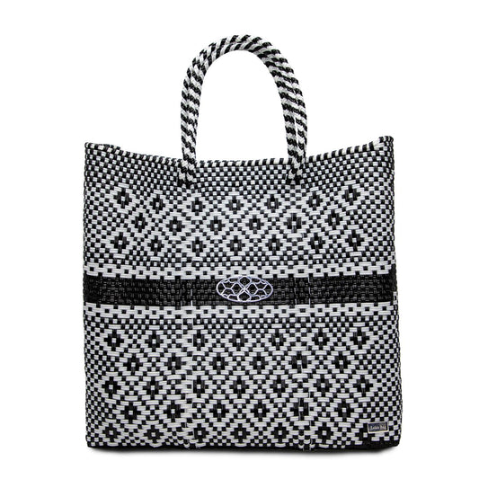 Women's Medium Handmade Aztec Striped Regular Strap Tote Bag