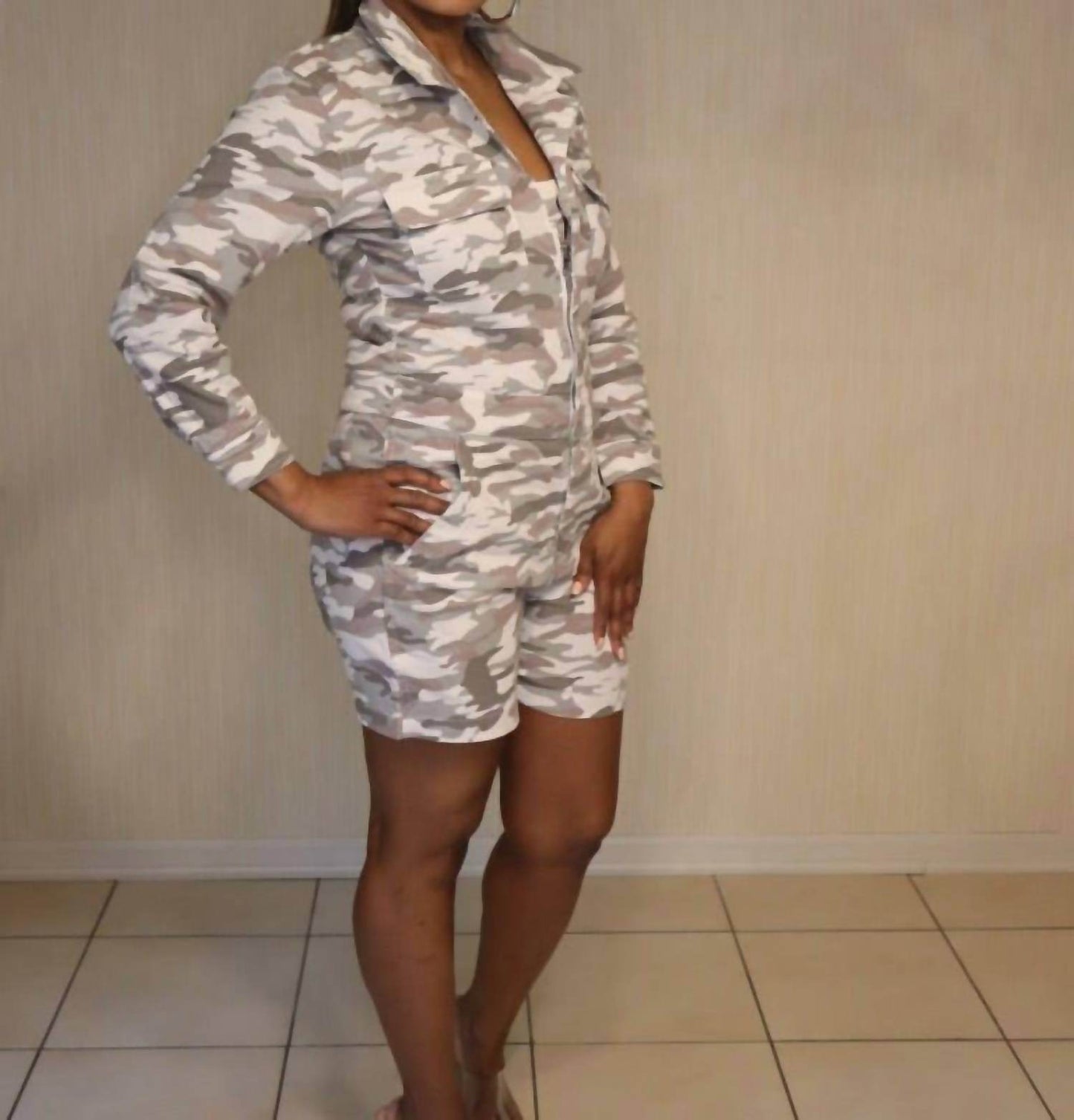 Athina - Long Sleeve Romper - Rack Hunt -