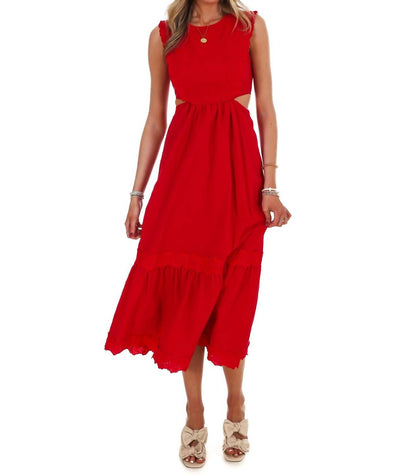 Women's Must Be Love Embroidered Cut Out Maxi Dress