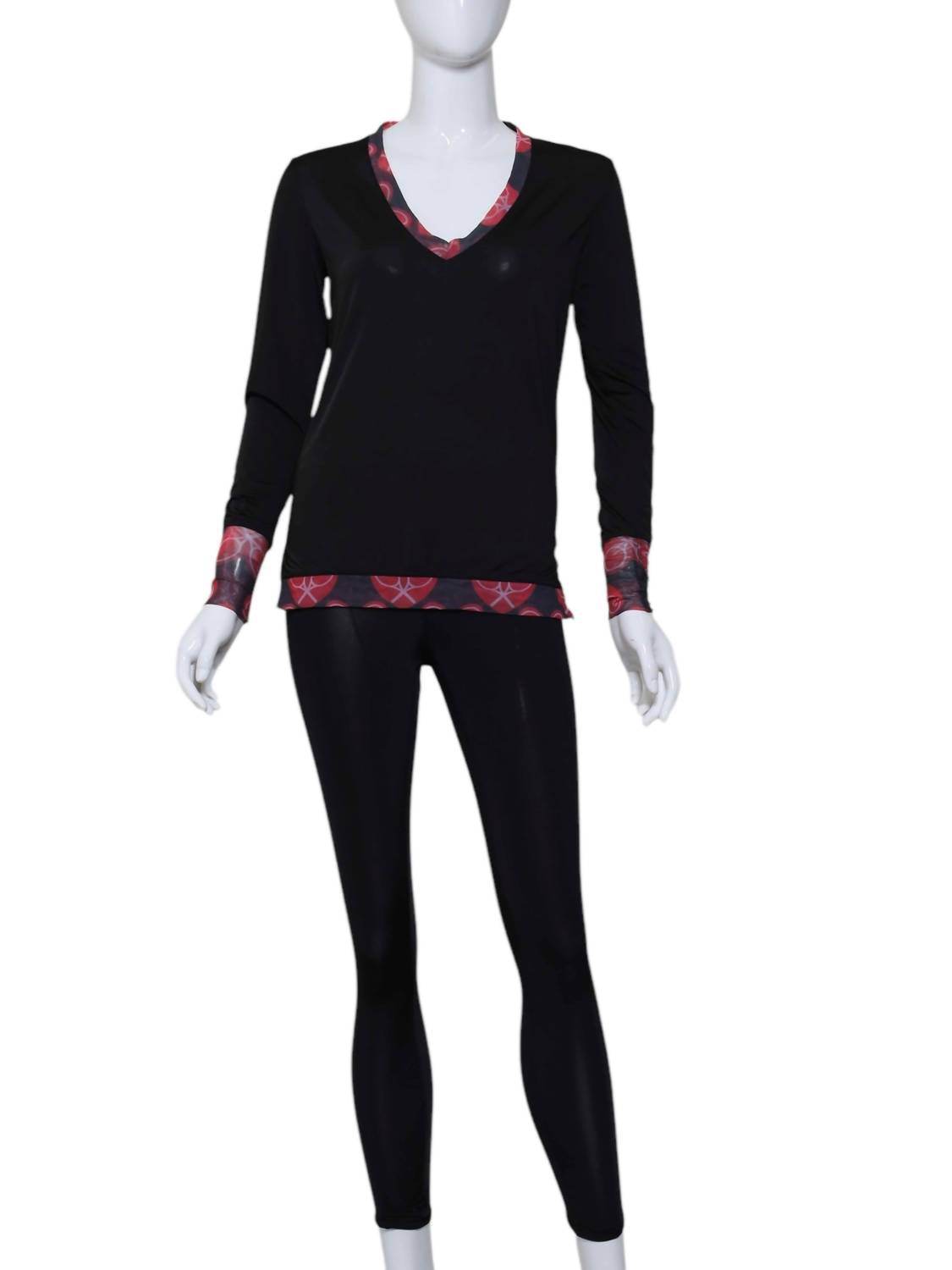 Love Love Tennis - Women's Long Sleeve Heart Very Vee Tee - Rack Hunt