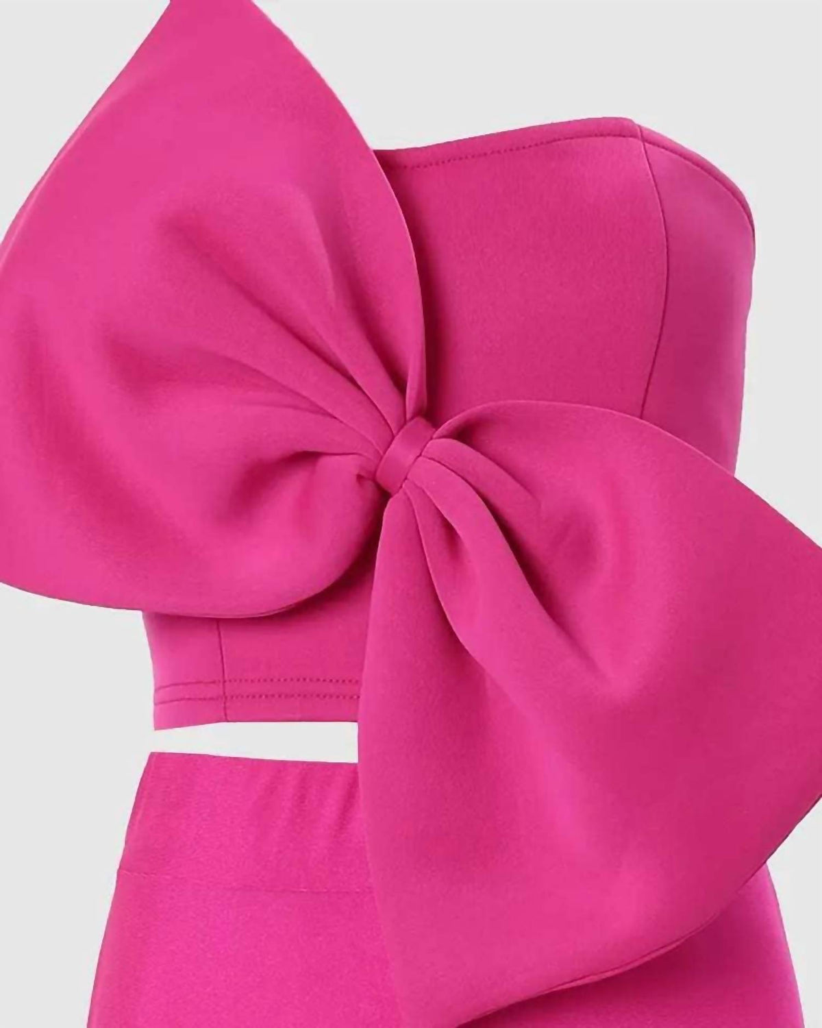 One-shoulder Bow Detail Wide-leg Set