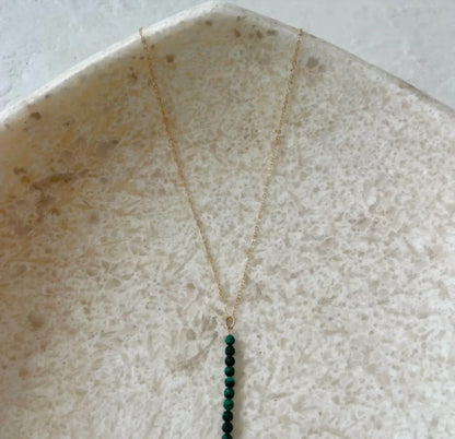 House of Olia - Malachite Vertical Bar Necklace - Rack Hunt