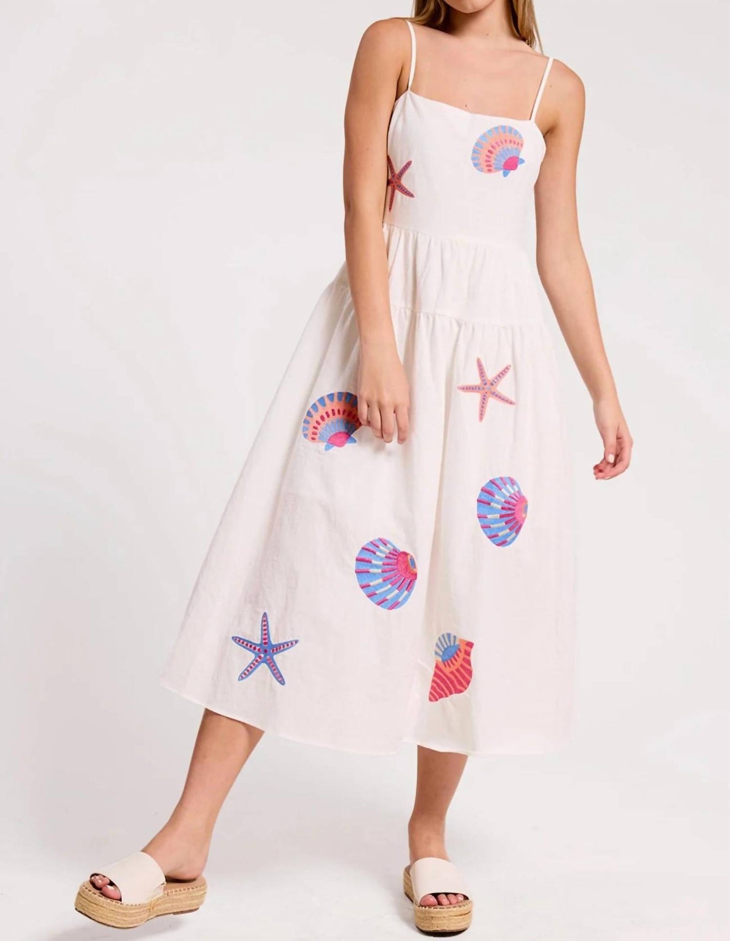 Marine Shell Midi Dress