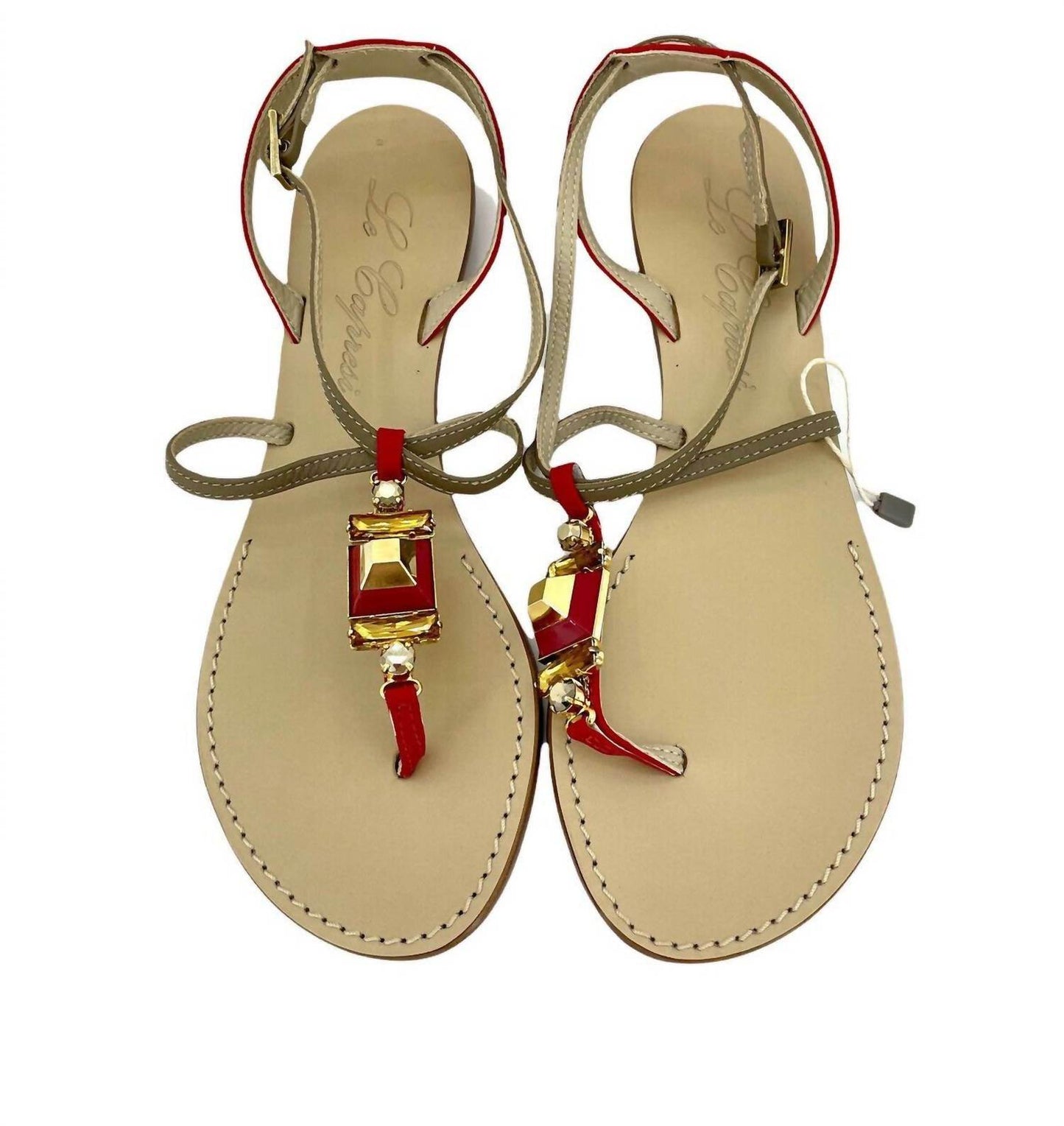 Le Capresi - Women's Jeweled Crystal Rhinestones Sandals - Rack Hunt -