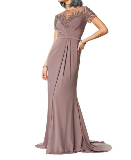Clarisse - Illusion Neckline Formal Gown - Rack Hunt