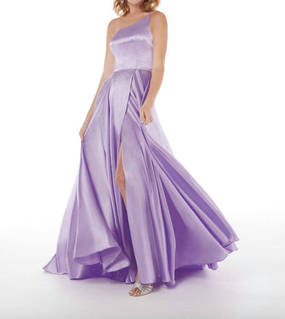 One Shoulder A-line Gown
