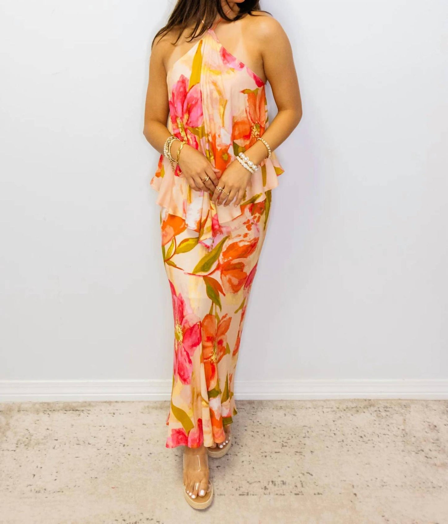 Tropical Floral Halter Dress