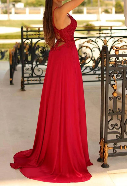 Beaded Applique Prom Dress