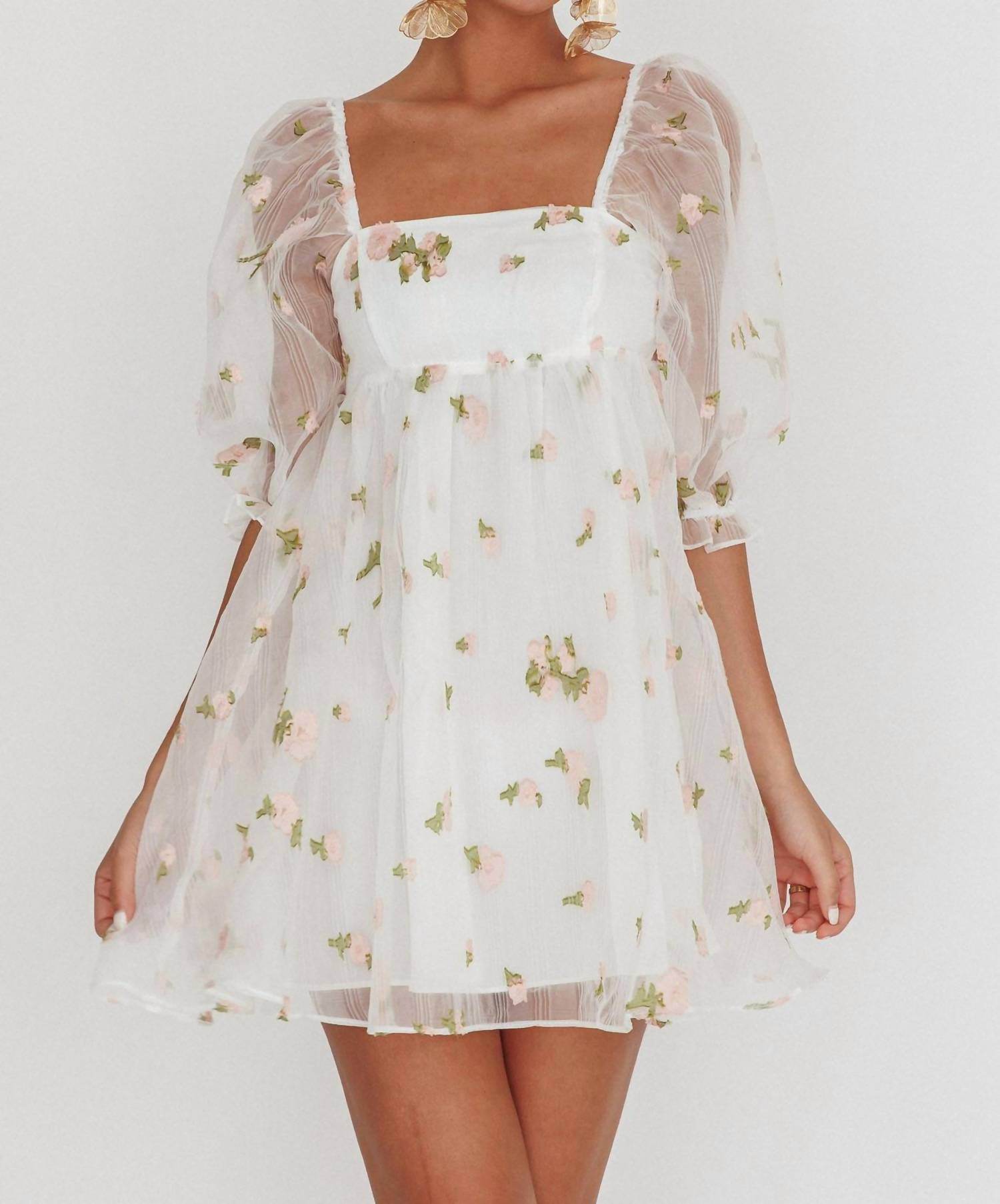 Selfie Leslie - Floral Jacquard Organza Mini Dress - Rack Hunt -