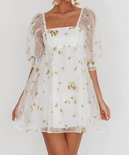 Selfie Leslie - Floral Jacquard Organza Mini Dress - Rack Hunt