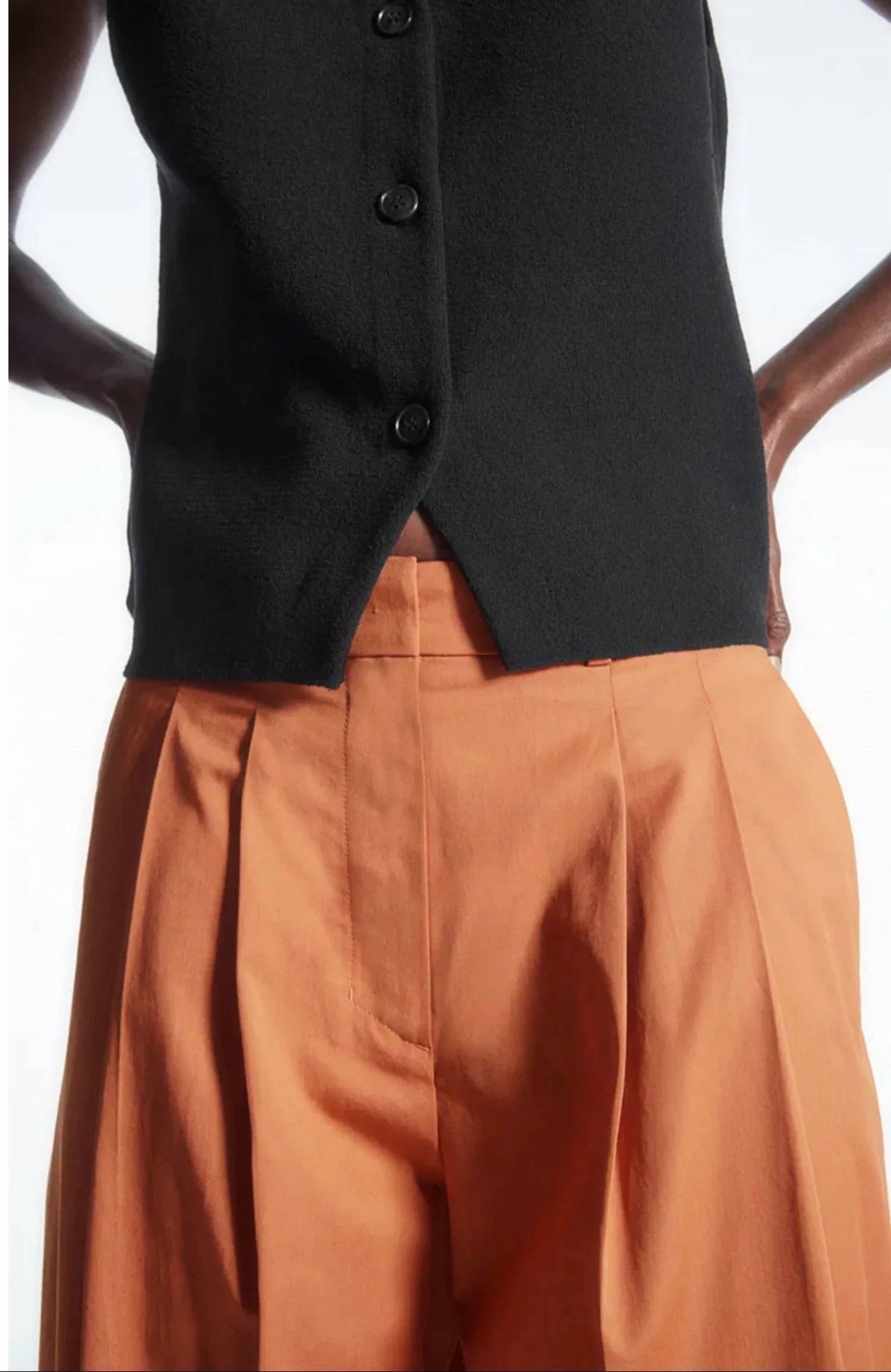 Wide-leg Tailored Twill Trousers