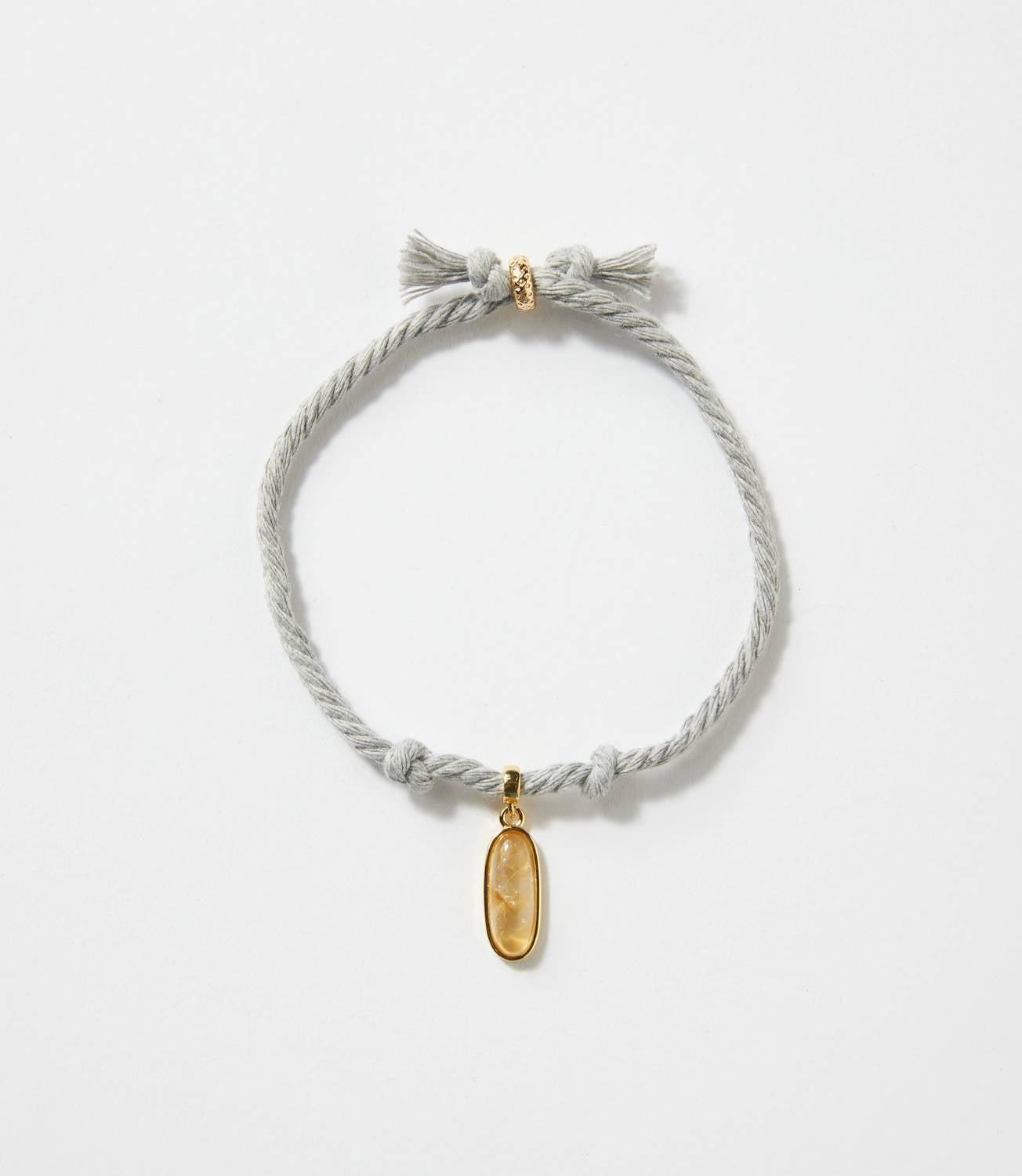Women's Oval Gemstone Cord Bracelet