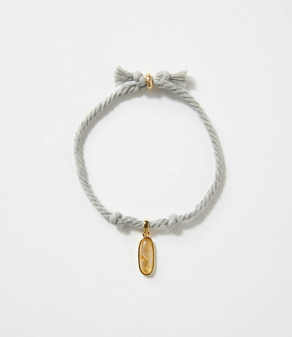 Women's Oval Gemstone Cord Bracelet