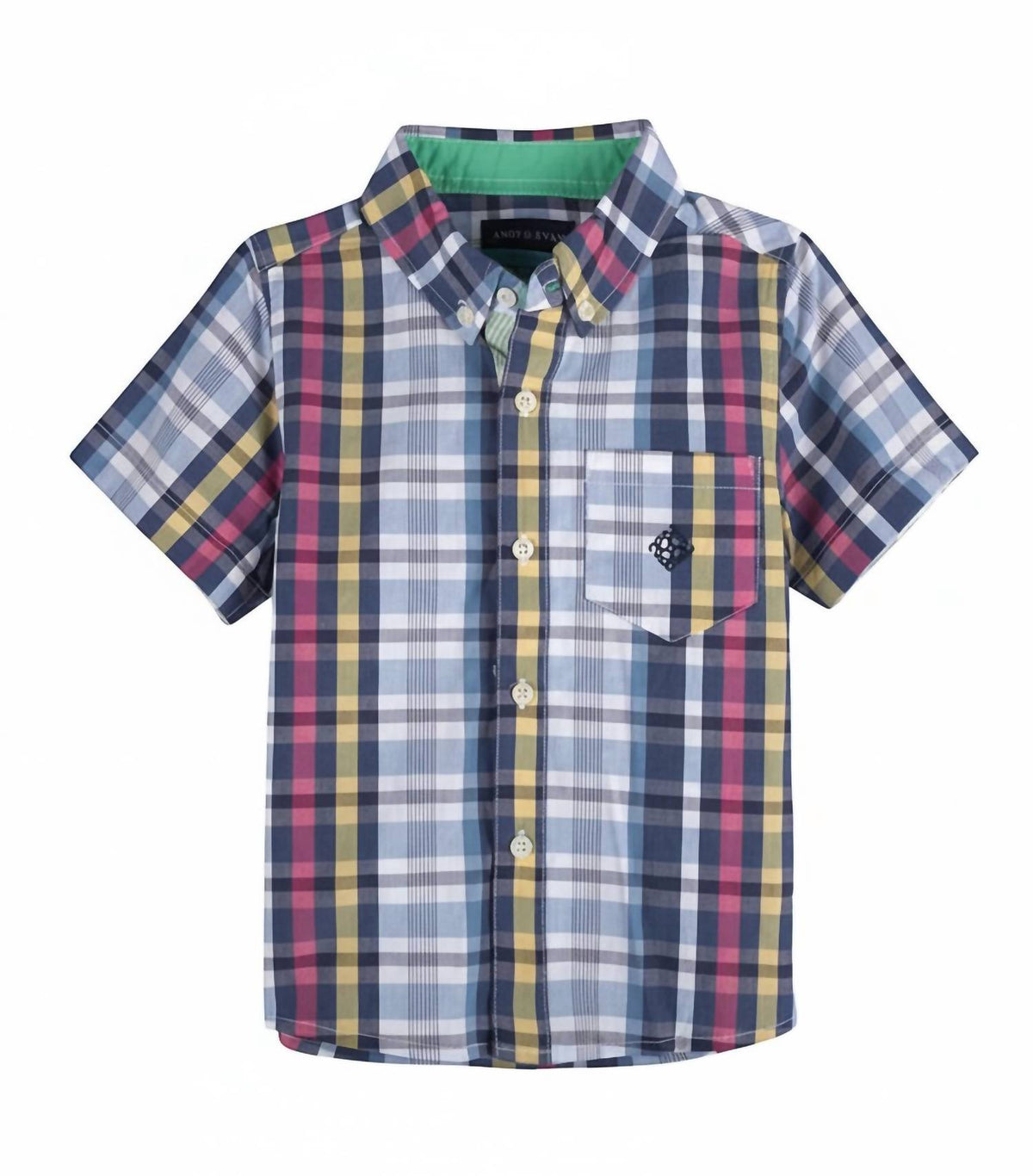 Kids Short Sleeve Madras Plaid Shirt