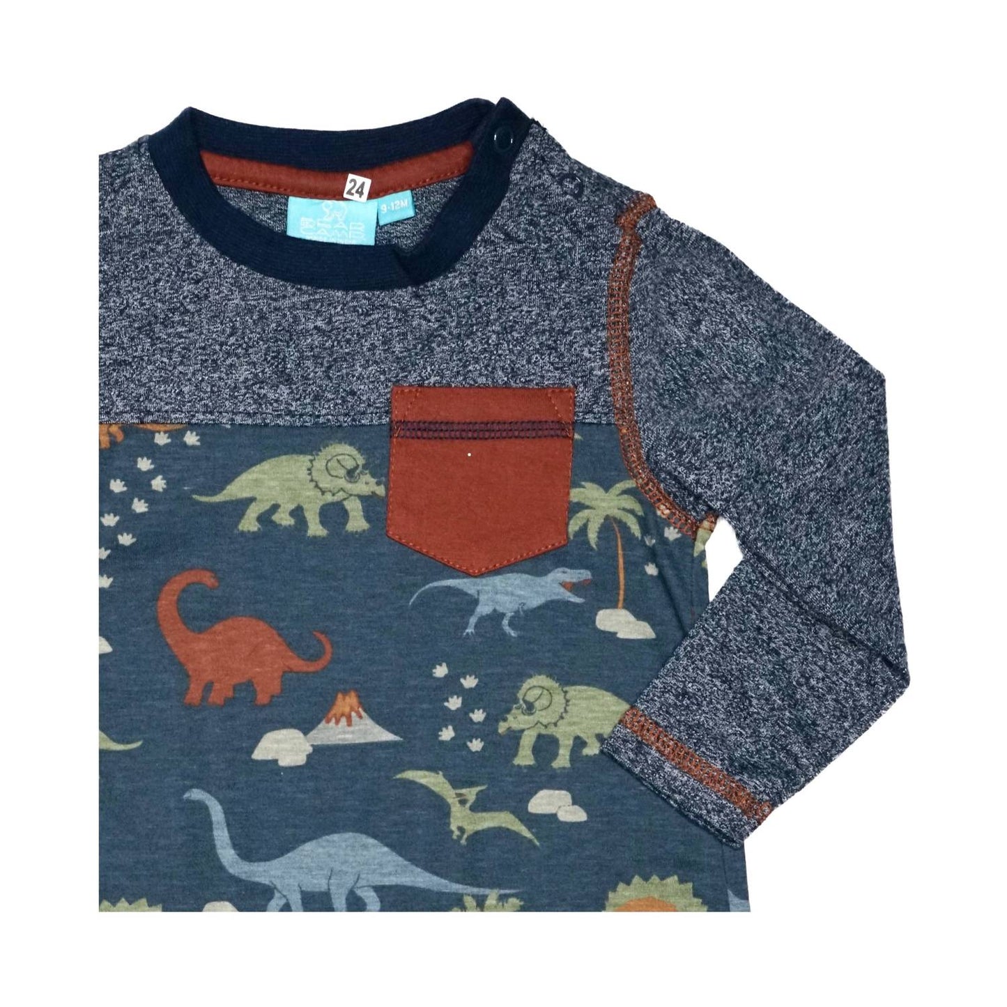 Boys Dino Pocket Romper