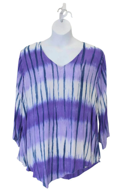 Modesce - Women's Tie Dye V-hem Top - PLUS - Rack Hunt