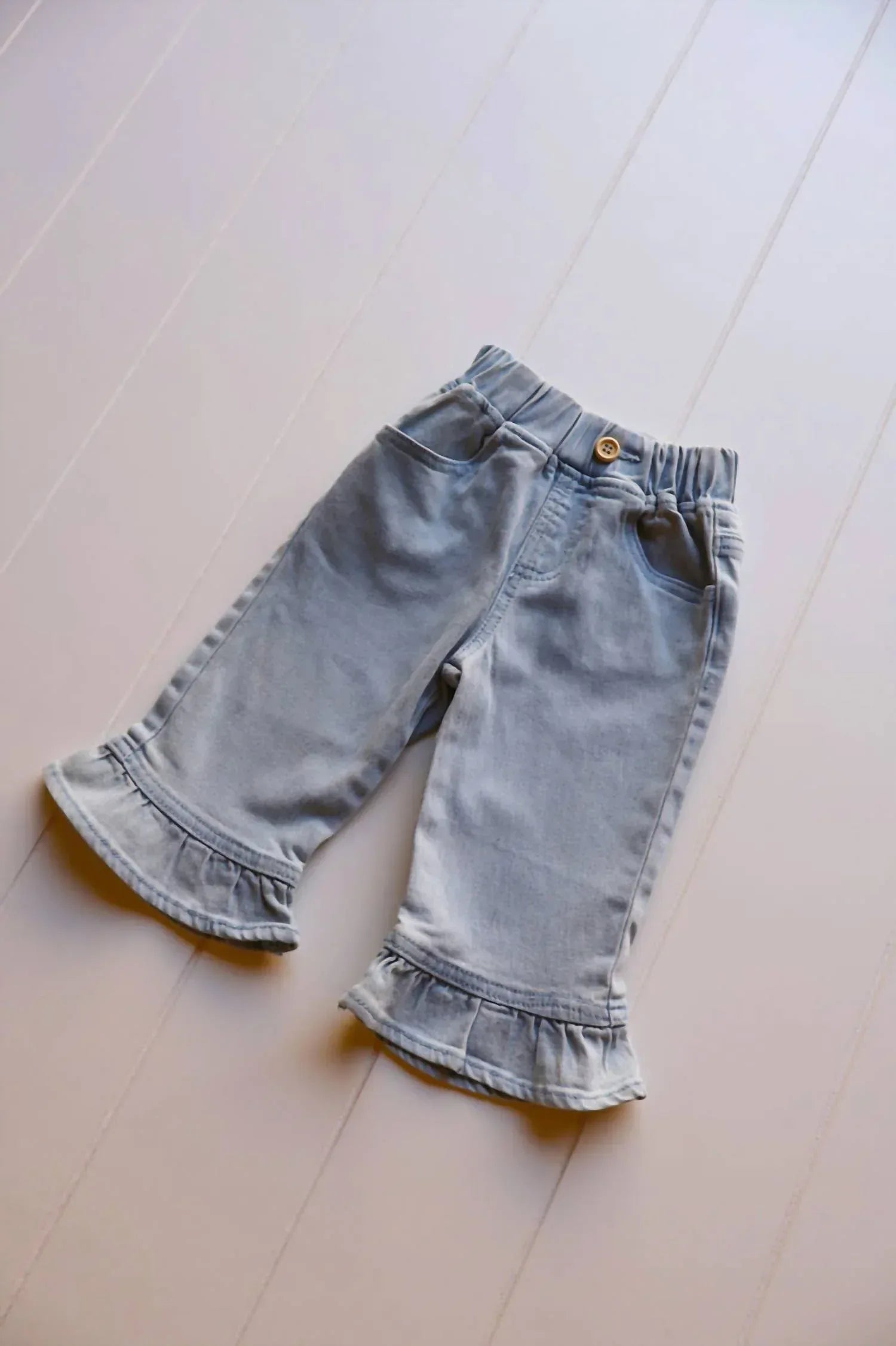 Axel & Rose - Girl's Denim Flare Ruffle Pants - Rack Hunt
