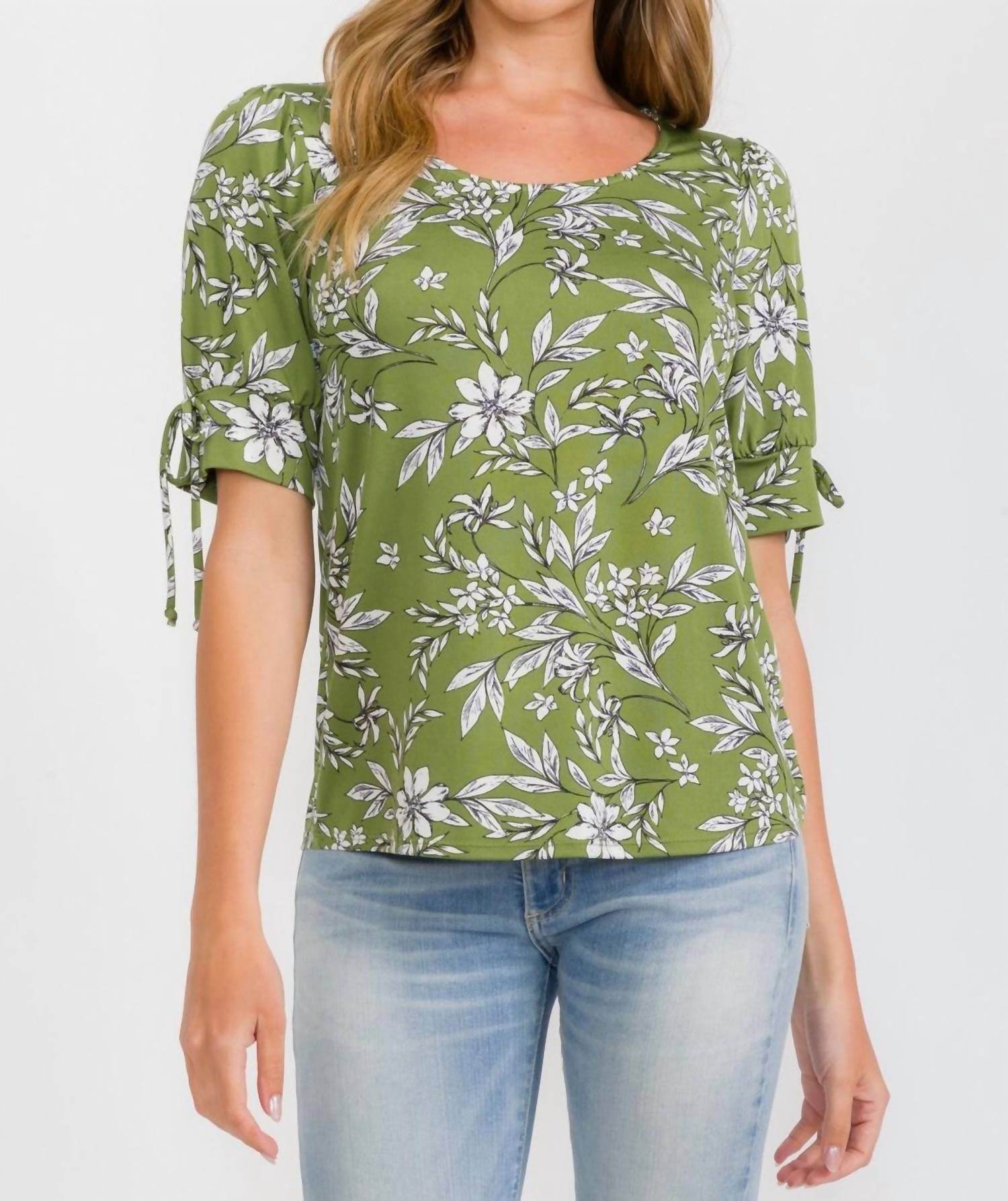 Perseption - Scoop Neck Short Sleeve With Tie Detail - Rack Hunt -